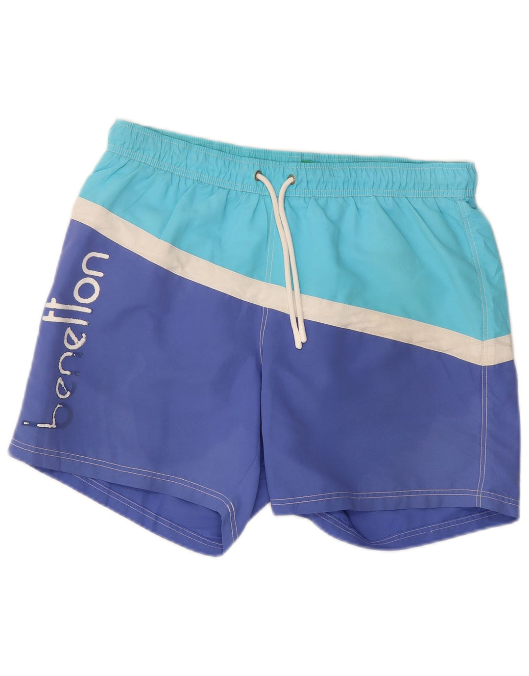 Benetton Herre grafiske badeshorts Large Blue Colourblock