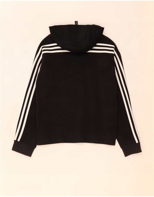 Adidas hættetrøje med lynlås til drenge 11-12 år sort bomuld