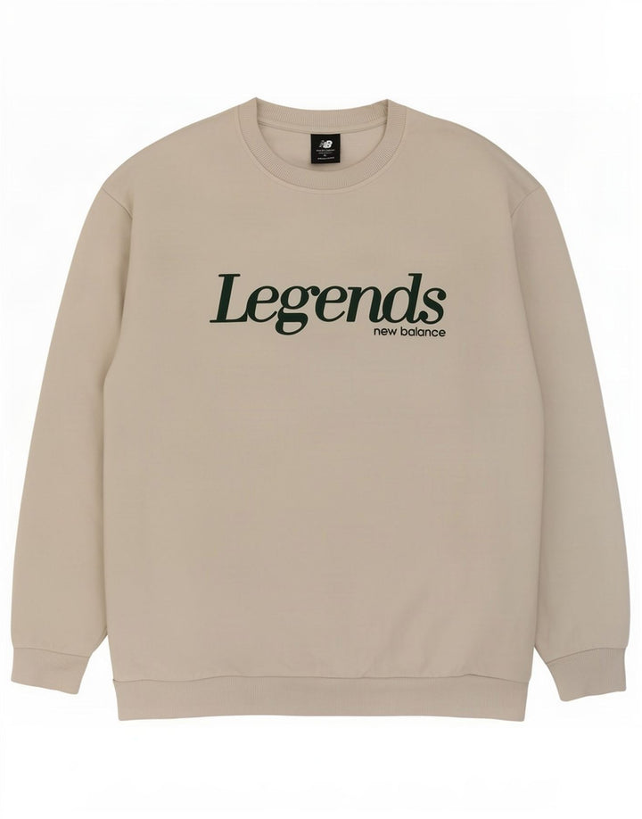 New Balance Herre Grafisk Sweatshirt Jumper Stor Hvid Bomuld