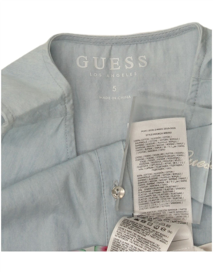Guess Girls abstrakt mønster ærmeløs asymmetrisk kjole 4-5 år blå