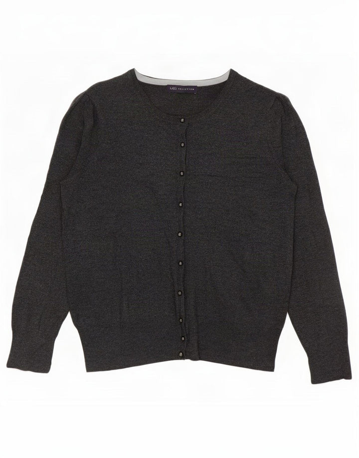 Marks & Spencer Dame Cardigan Sweater UK 12 Medium Grey Viscose