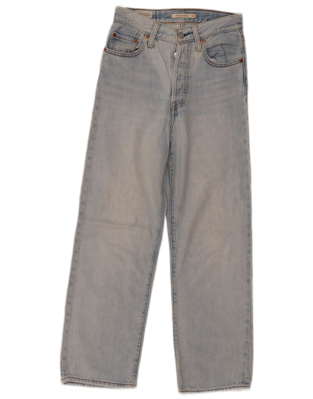 Levi's Dame Ribcage Straight Jeans W24 L26 Blå Bomuld