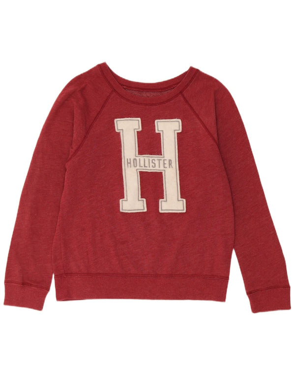 Hollister Grafisk Sweatshirt Jumper UK 14 Medium Rød Bomuld