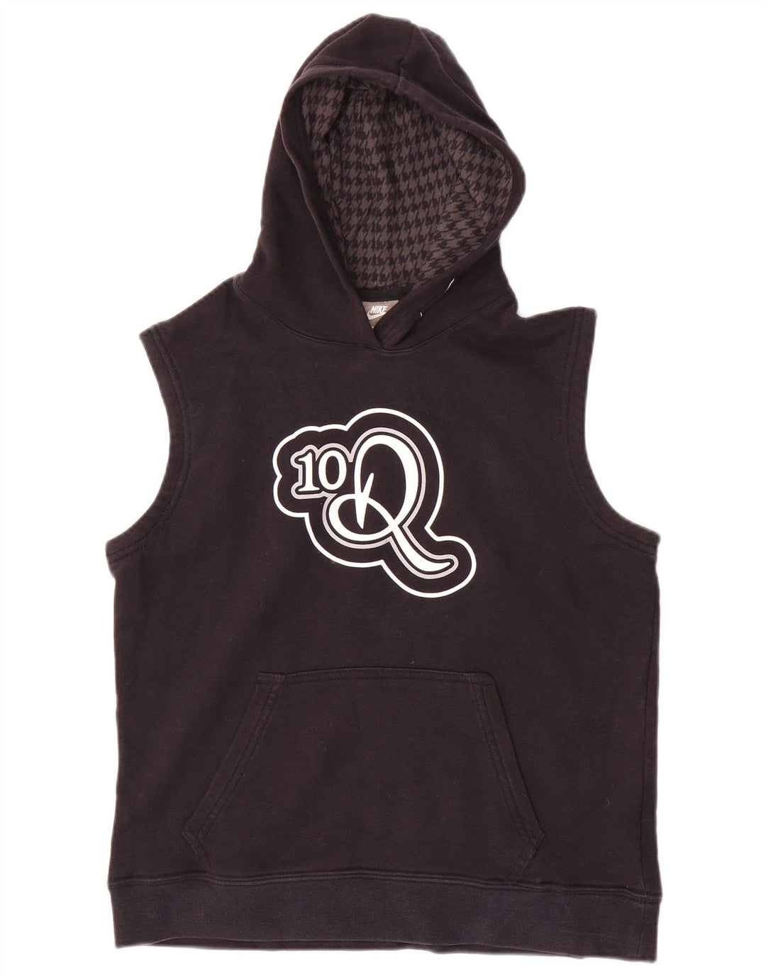 NIKE grafisk hættetrøje uden ærmer til drenge 10-11 år medium sort bomuld