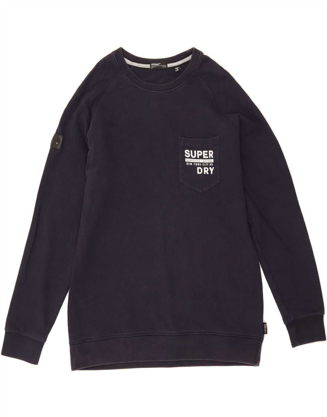 SUPERDRY Mens Graphic Sweatshirt Jumper XL Navy Blue Cotton Vintage Superdry and Second-Hand Superdry from Messina Hembry 
