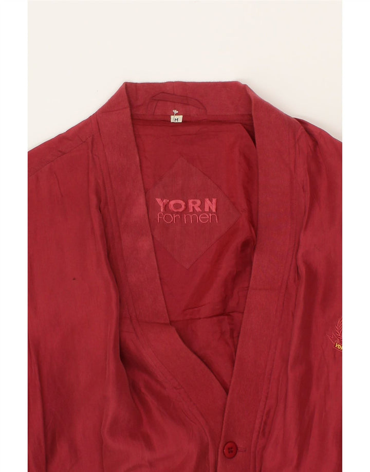 YORN Mens Loose Fit Bomber Jacket UK 38 Medium Red Silk Vintage Yorn and Second-Hand Yorn from Messina Hembry 