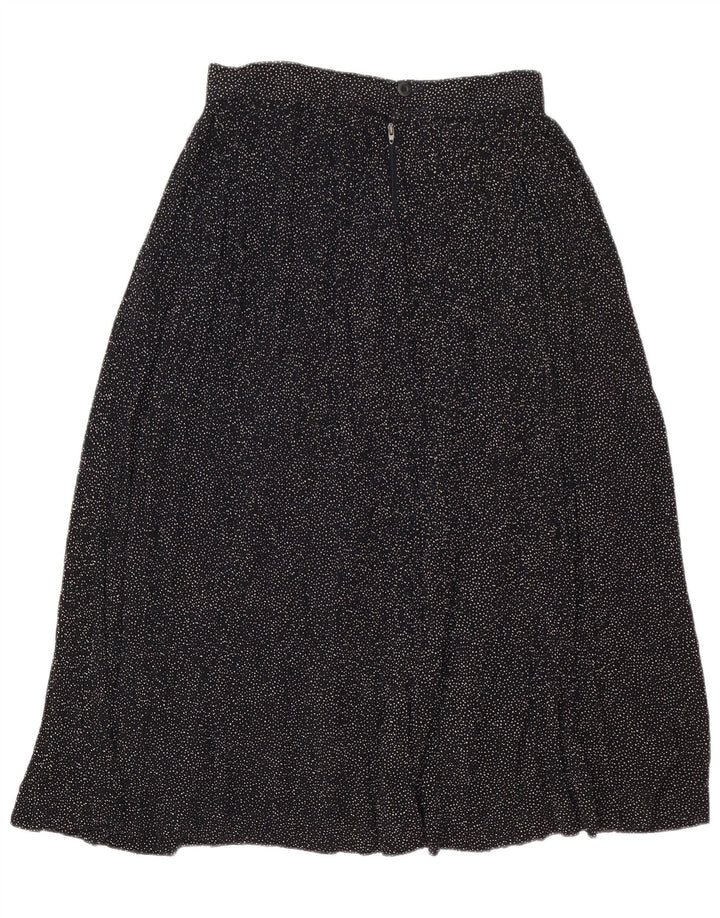 Citron Dame Midi Nederdel IT 44 Medium W30 Sort Plettet Viscose