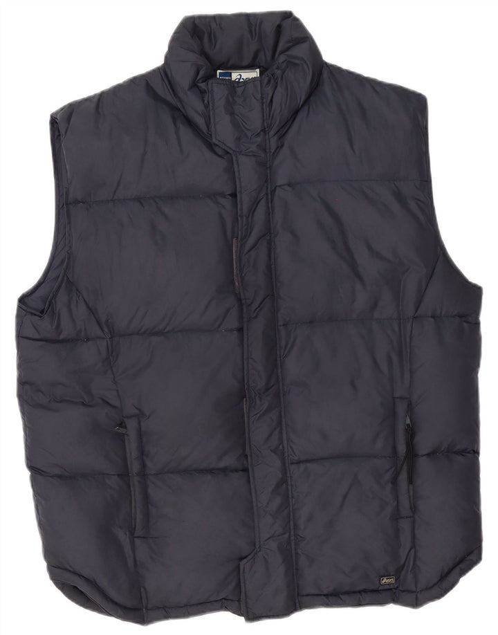 Asics Herre Polstret Gilet UK 40 Large Navy Blue Nylon