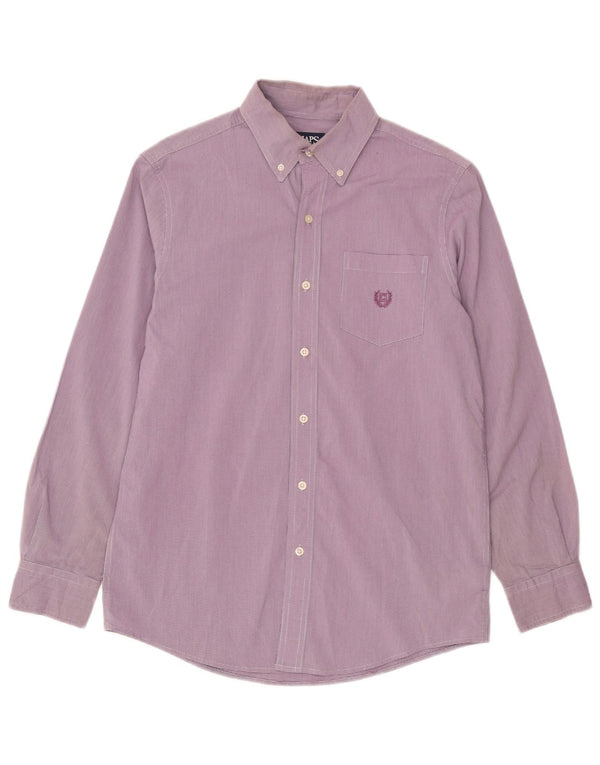 Chaps Herre Oversized skjorte UK 10 Small Purple Houndstooth Bomuld