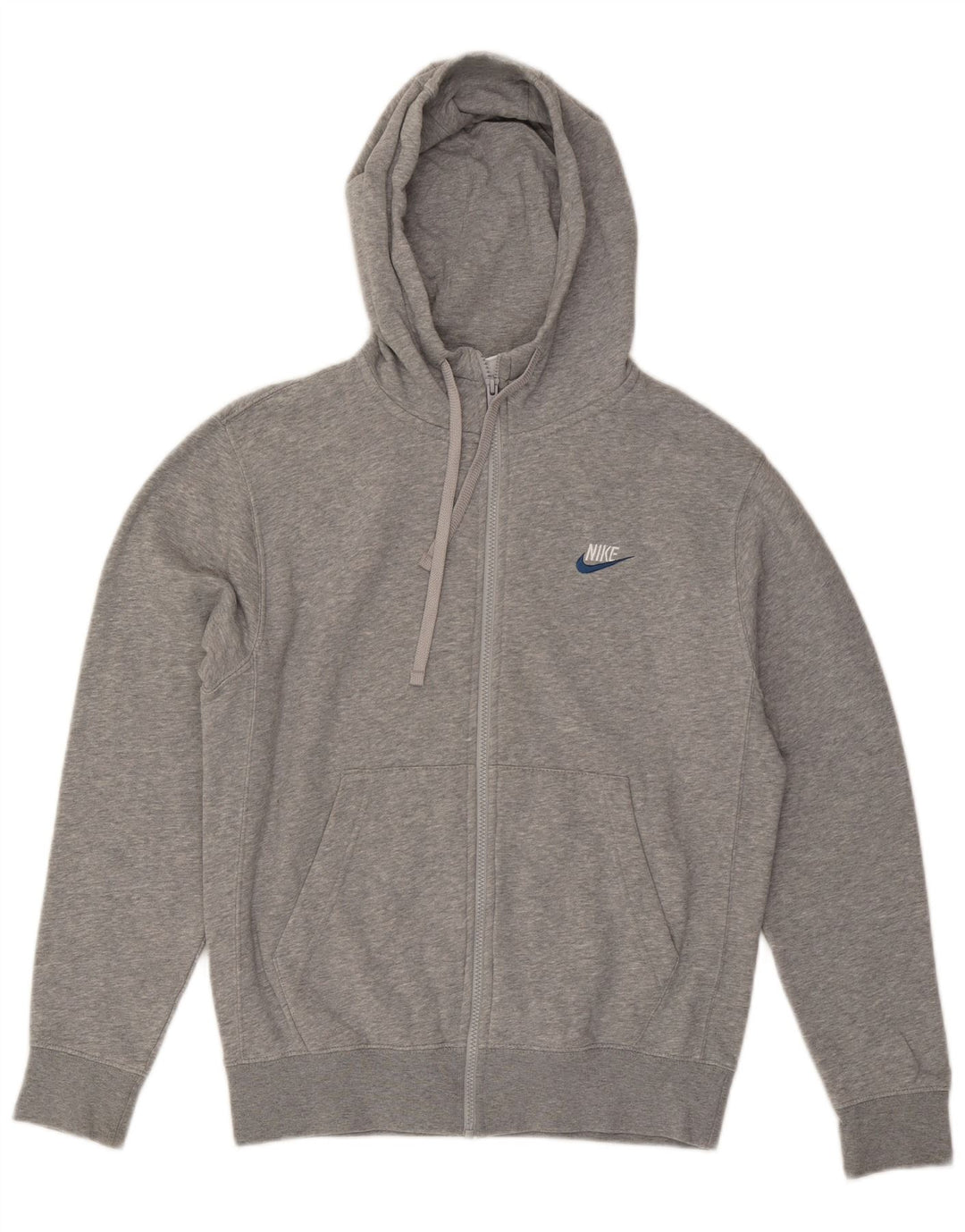 NIKE Hættetrøje med lynlås til mænd, lille grå flækket bomuld