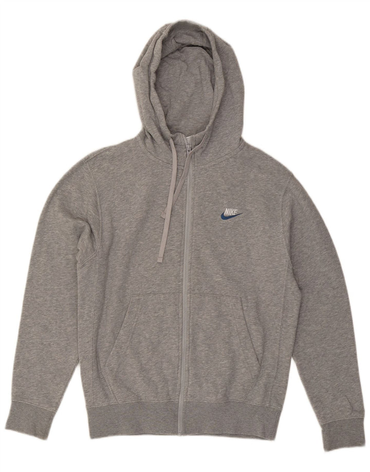 NIKE Hættetrøje med lynlås til mænd, lille grå flækket bomuld
