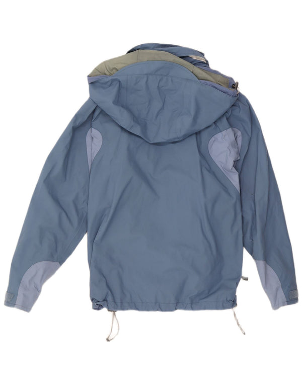 BERGHAUS Regnjakke med hætte til kvinder UK 10 Small Blue Colourblock Nylon
