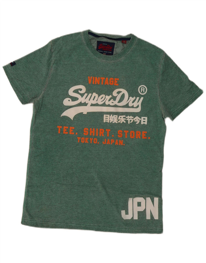 Superdry Grafisk T-shirt top til mænd Stor grøn bomuld