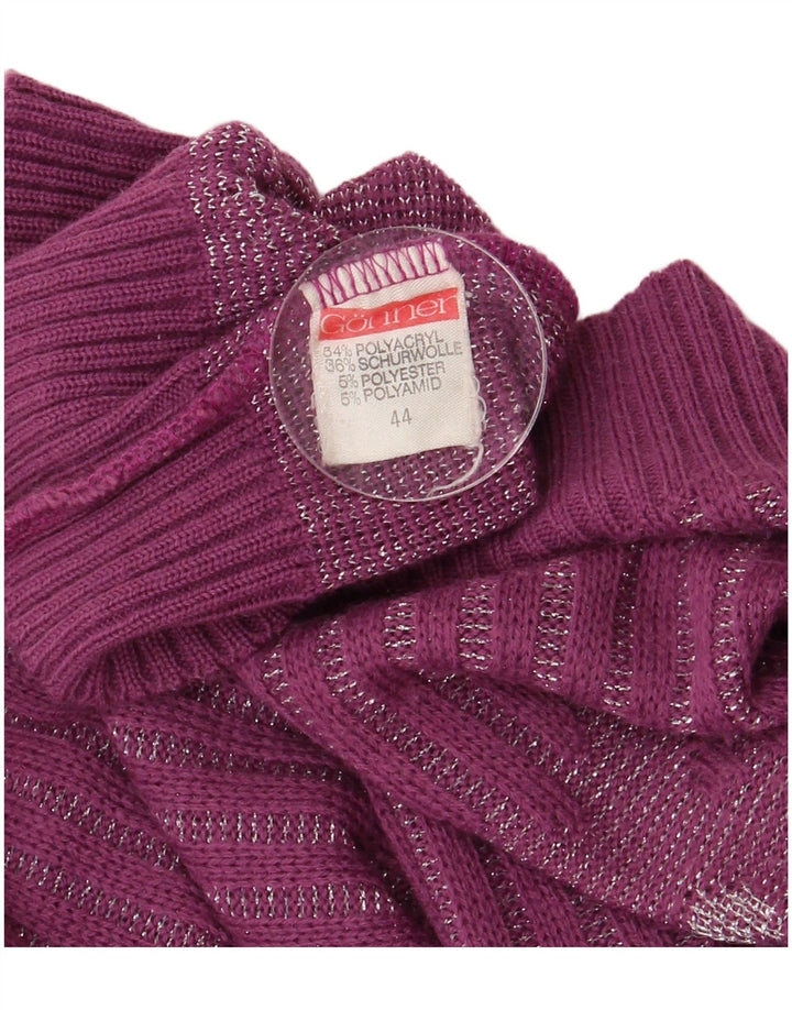 Vintage Dame V-hals sweater IT 44 Medium Lilla Akryl