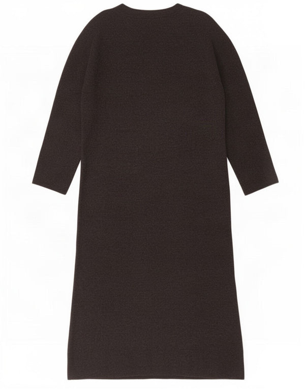 Cos Dame Langærmet Jumper Dress UK 14 Medium Grey Uld