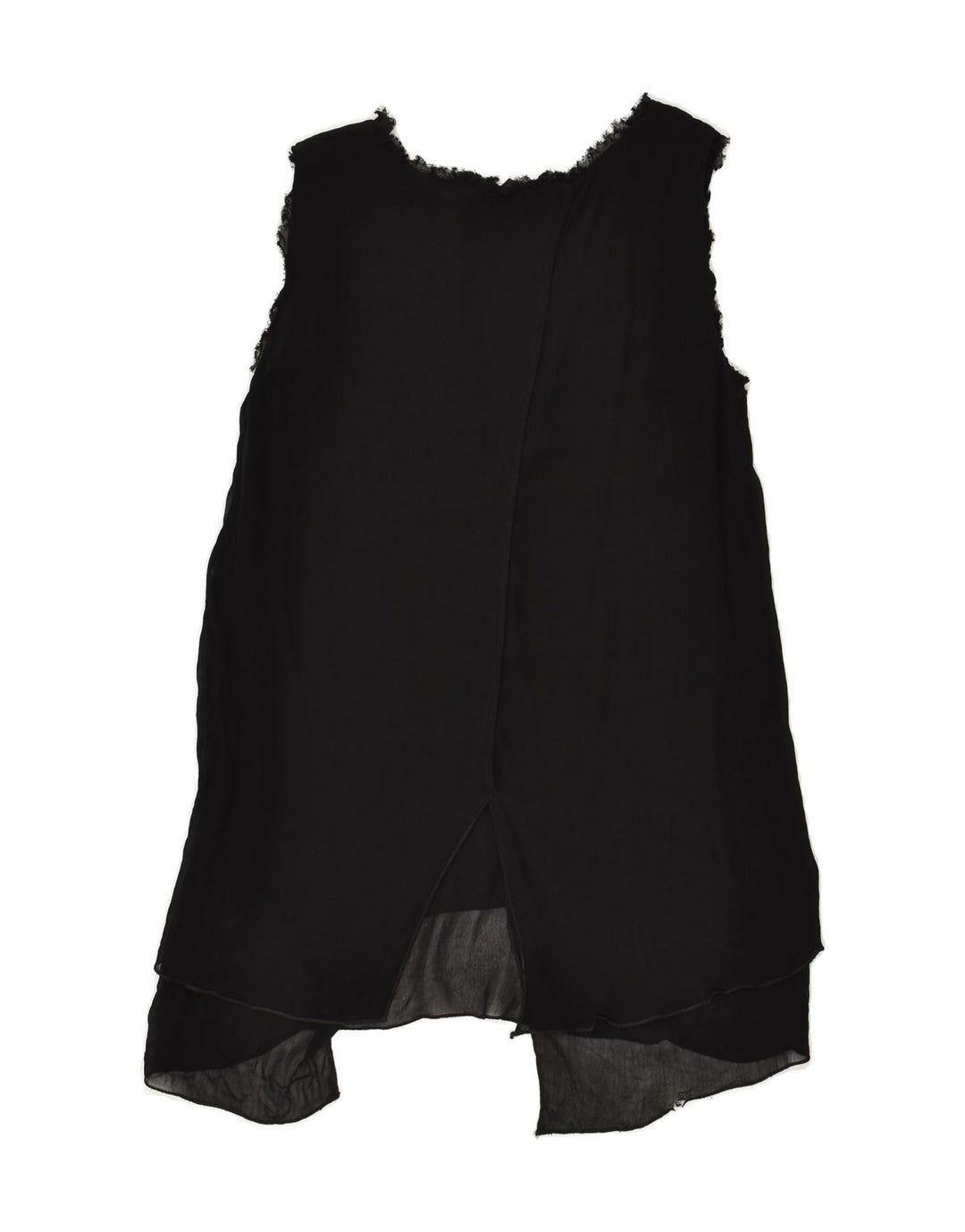 BENETTON Womens Sleeveless Blouse Top UK 10 Small Black Viscose | Vintage Benetton | Thrift | Second-Hand Benetton | Used Clothing | Messina Hembry 