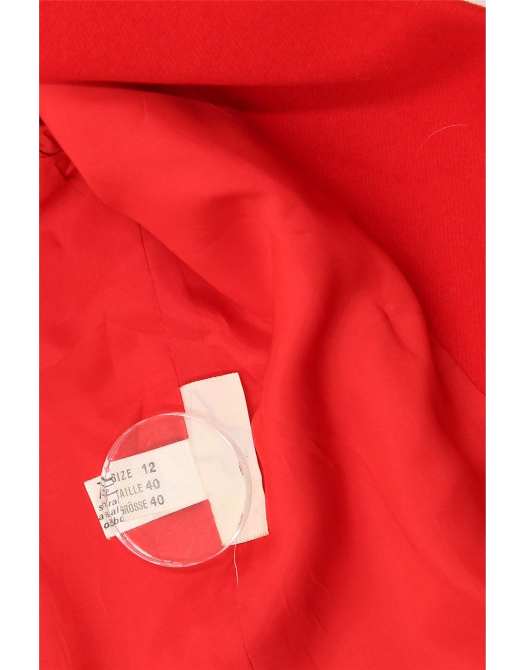 Vintage Dame Dobbeltradet Blazer Jacket UK 12 Medium Rød