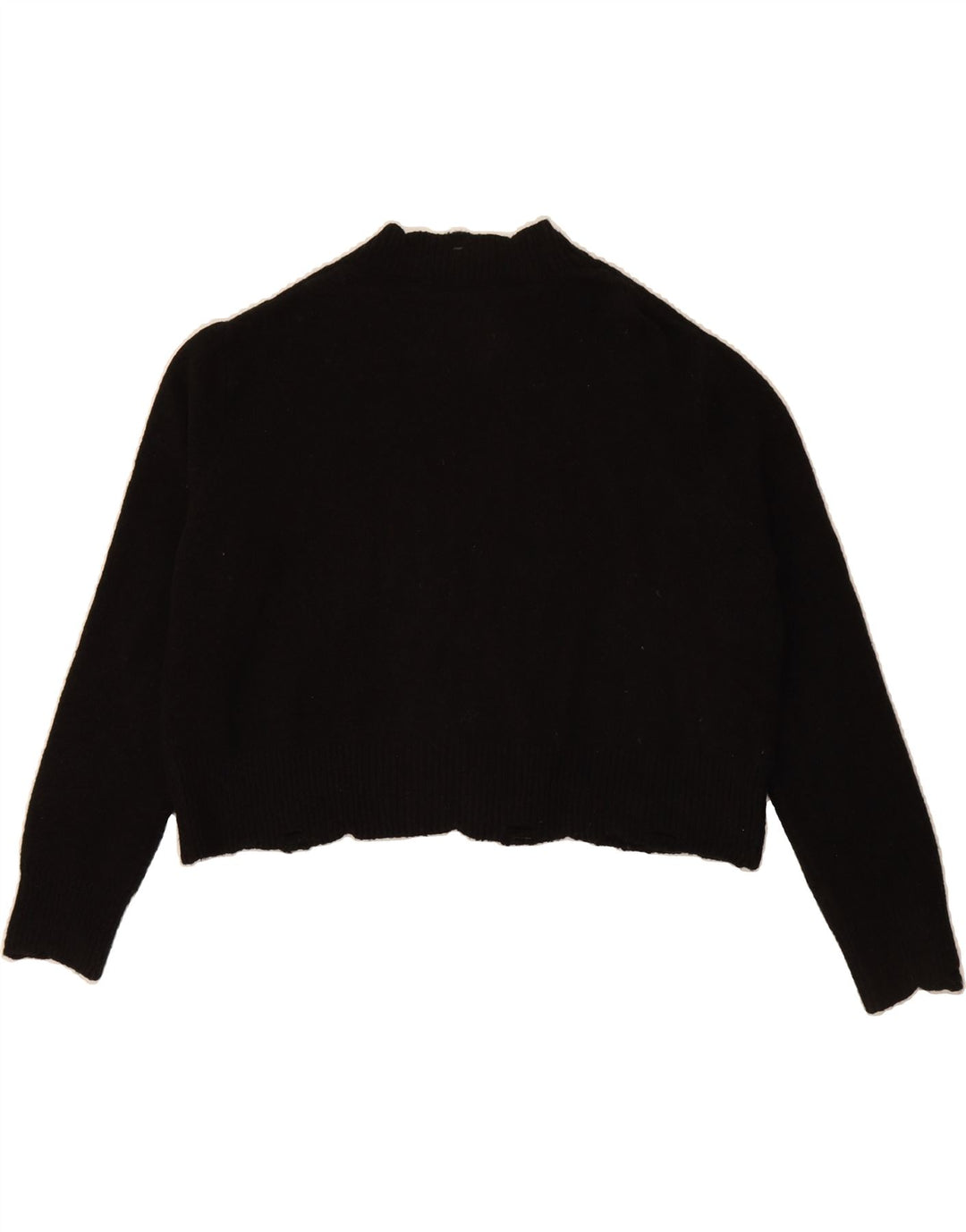 ZARA Womens Oversized Crop Turtle Neck Jumper Sweater UK 14 Medium Black Vintage Zara and Second-Hand Zara from Messina Hembry 