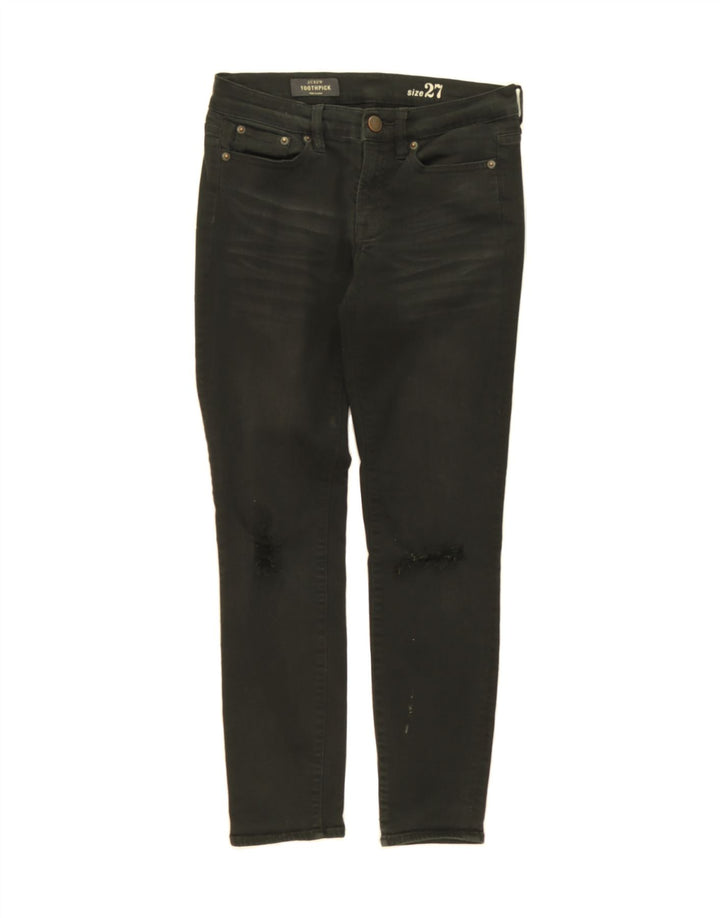 J. CREW Womens Toothpick Distressed Skinny Jeans  W27 L27 Black Vintage J. Crew and Second-Hand J. Crew from Messina Hembry 