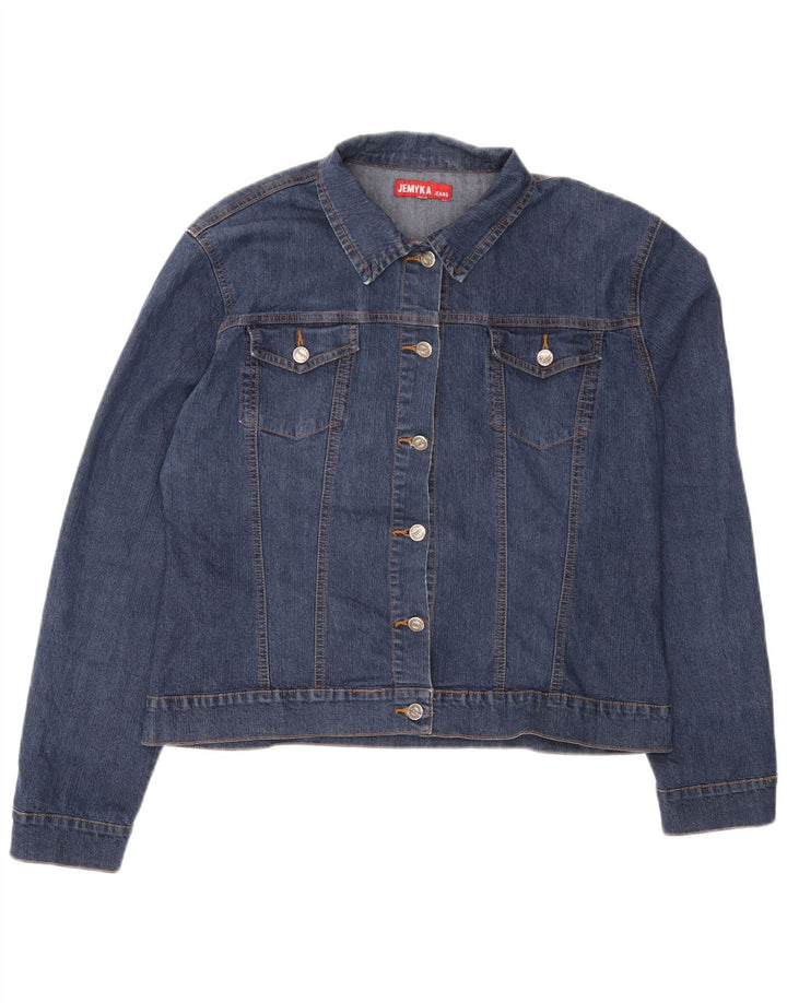 Vintage Dame denimjakke UK 16 Stor Blå Bomuld