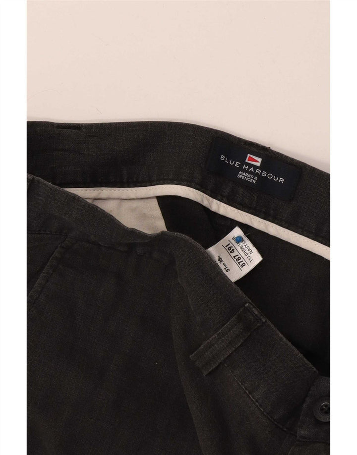 Marks & Spencer Herre Blue Harbor Chino Shorts W36 Large Navy Linned