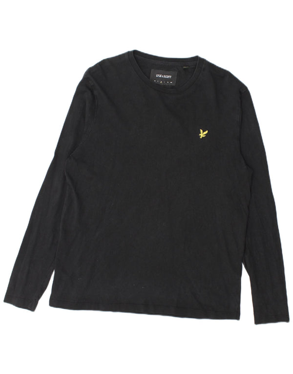 Lyle & Scott Herre Top Langærmet Medium Sort Bomuld