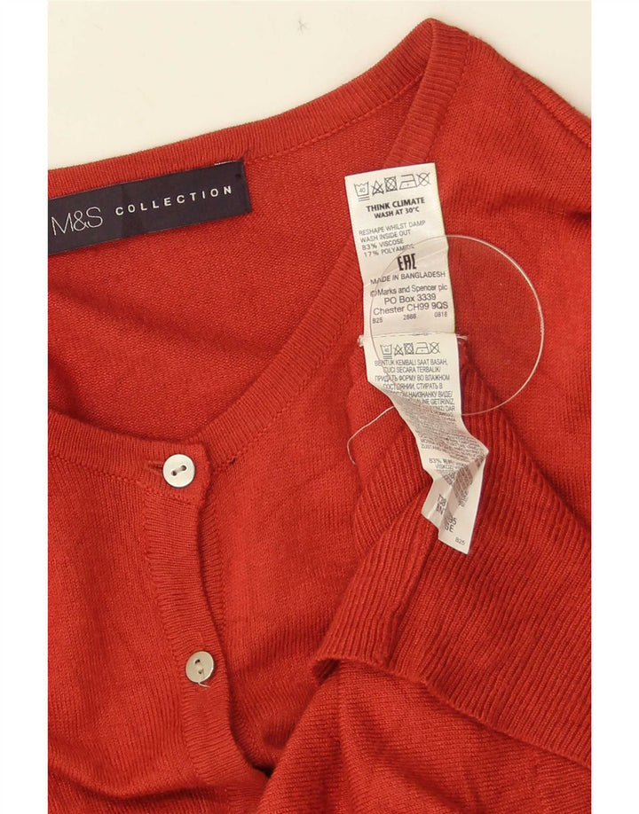 Marks & Spencer dame cardigan sweater UK 14 Medium Orange Viscose