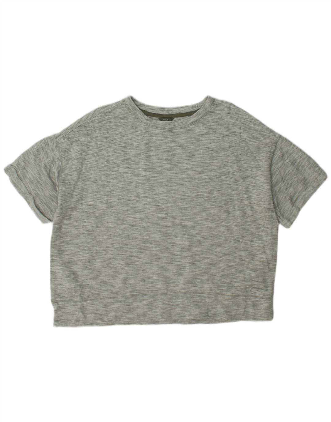 Eddie Bauer Dame Oversized T-Shirt Top UK 18 XL Grøn Flecked Polyester