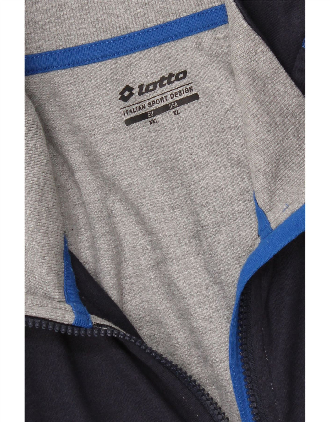 LOTTO Mens Tracksuit Top Jacket 2XL Grey Colourblock Cotton Vintage Lotto and Second-Hand Lotto from Messina Hembry 
