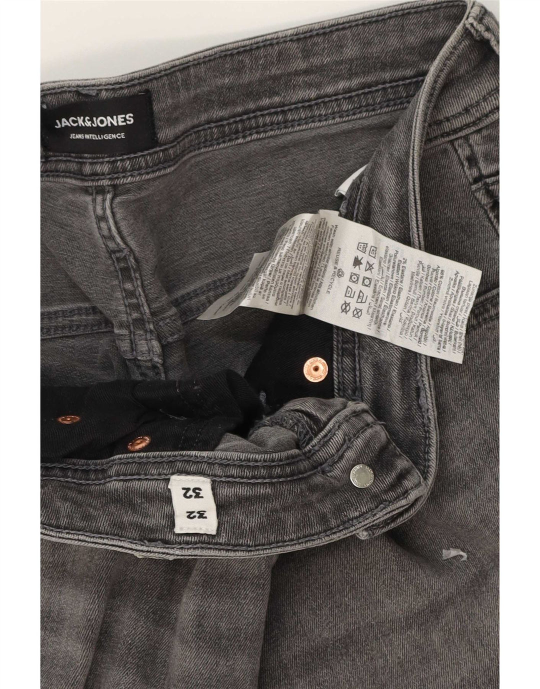 Jack & Jones Herre Liam Skinny Jeans W32 L32 Grå Bomuld