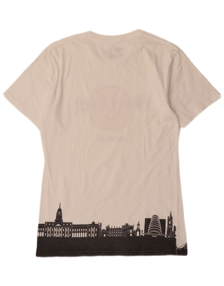 Hard Rock Cafe Herre Dublin Grafisk T-Shirt Top Medium Hvid Bomuld