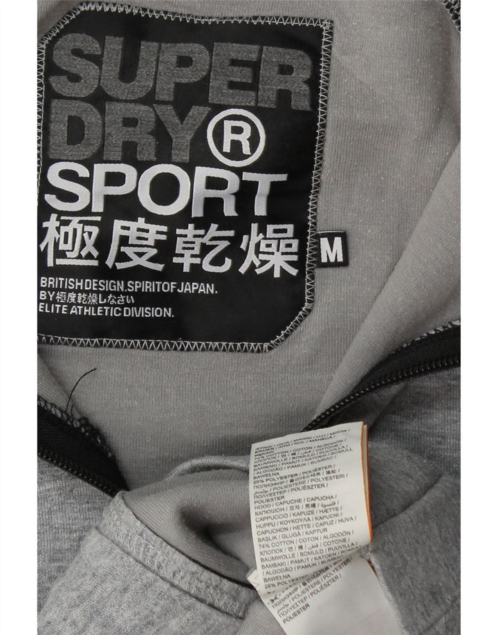 SUPERDRY Grafisk hættetrøje til kvinder UK 14 Medium Grey Colourblock