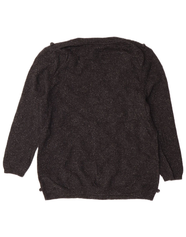 Hobbs Dame Boat Neck Jumper Sweater UK 14 Medium Black Wool Classic