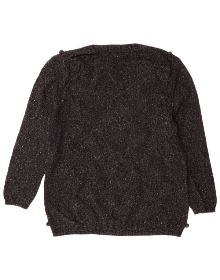 Hobbs Dame Boat Neck Jumper Sweater UK 14 Medium Black Wool Classic