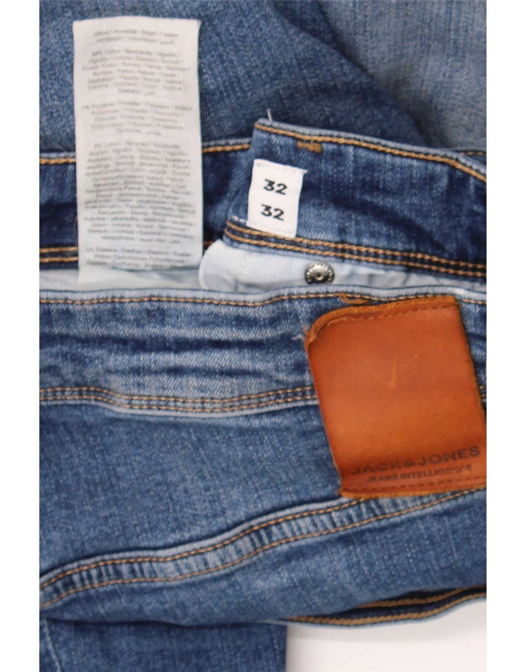 Jack & Jones Herre GLENN Slim Jeans W32 L32 Blå Bomuld