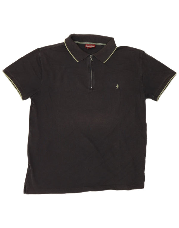 Marlboro Classics Polo Shirt til mænd 3XL Sort Bomuld