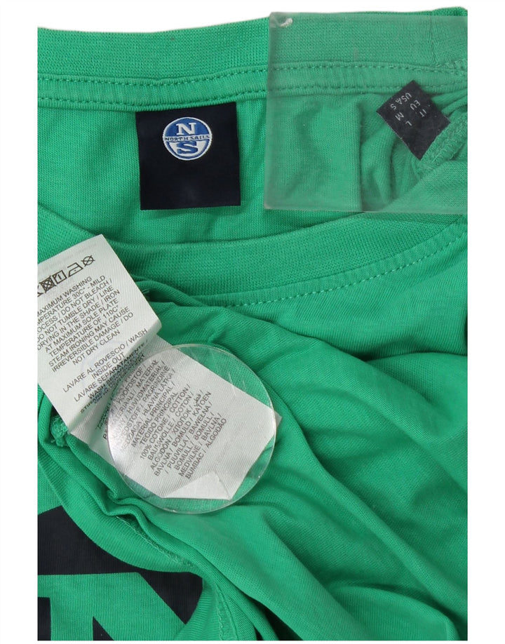 North Sails Herre Grafisk T-Shirt Top Medium Grøn Bomuld