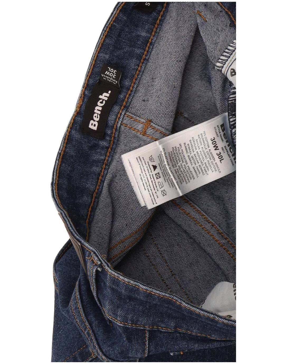 Bænk lige herre jeans W30 L30 Marineblå bomuld