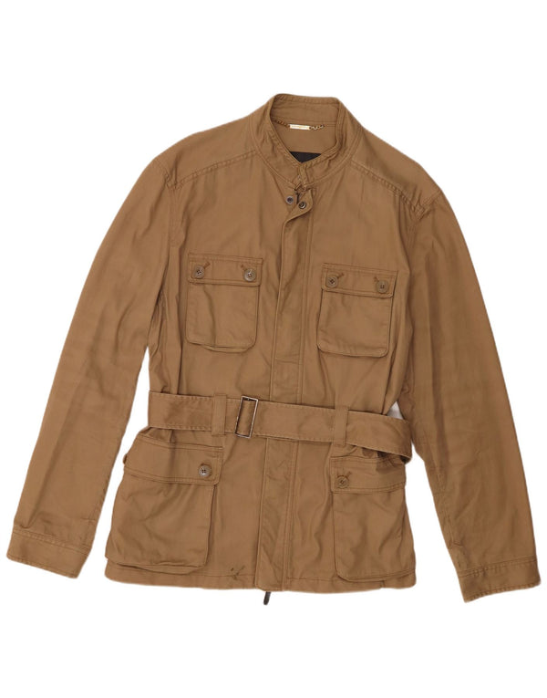 Zara Herre Utility Jacket UK 42 XL Beige Bomuld
