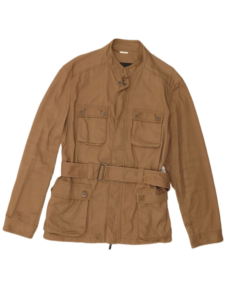 Zara Herre Utility Jacket UK 42 XL Beige Bomuld