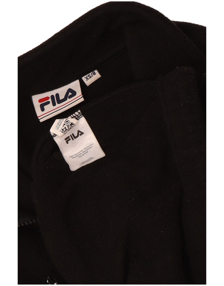 Fila Oversized grafisk fleecetrøje til kvinder UK 8 Small Black Colourblock