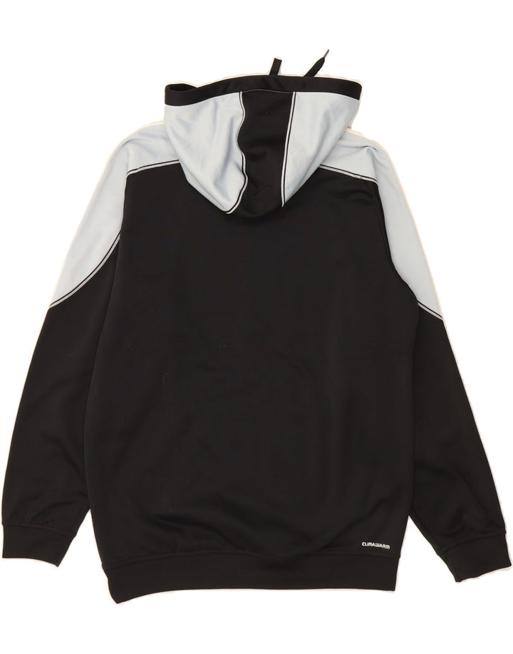 ADIDAS Mens Climawarm Hoodie Jumper Medium Black Colourblock Polyester Vintage Adidas and Second-Hand Adidas from Messina Hembry 