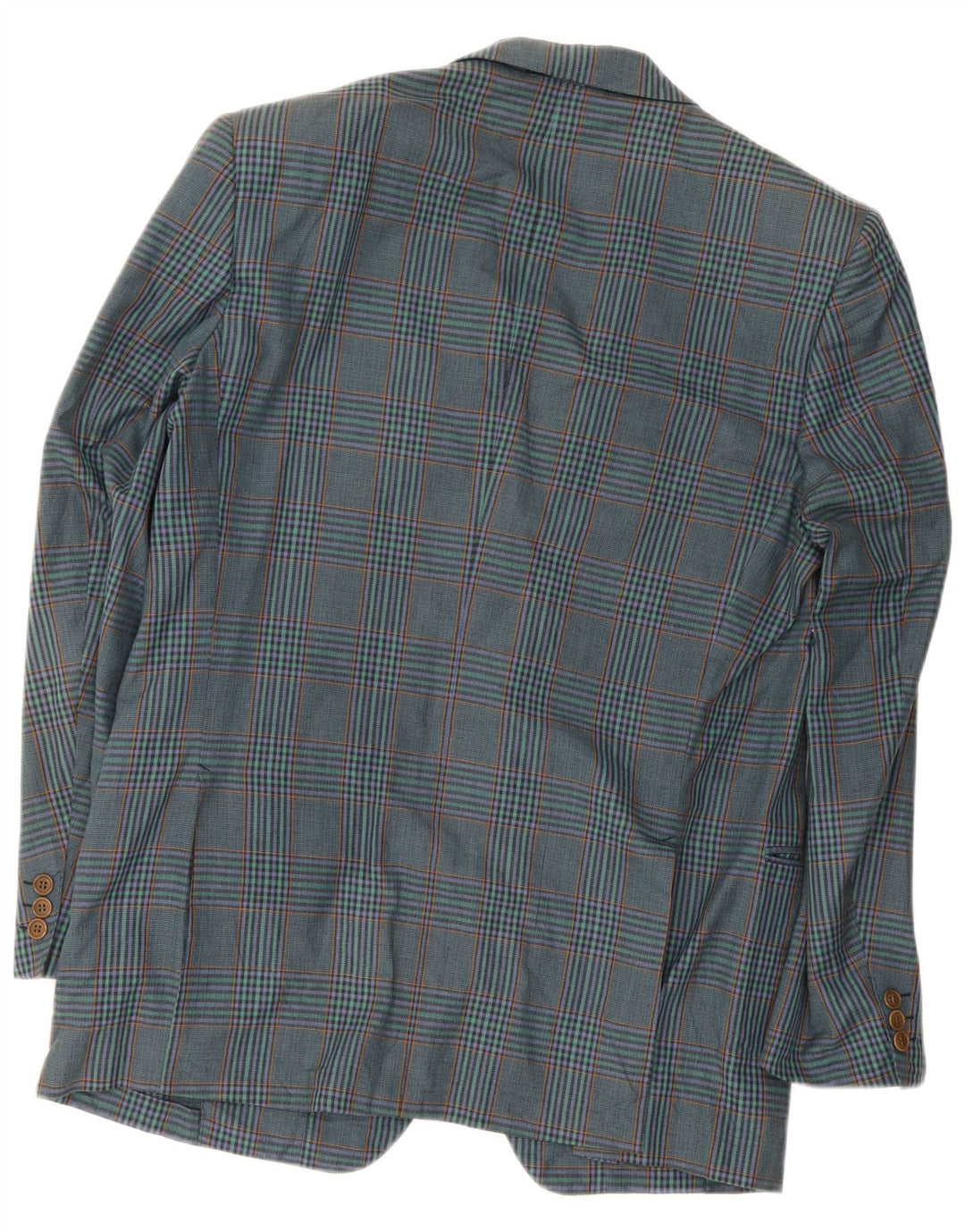 Vintage herre 2-knaps blazerjakke IT 52 Stor marineblå plaid bomuld