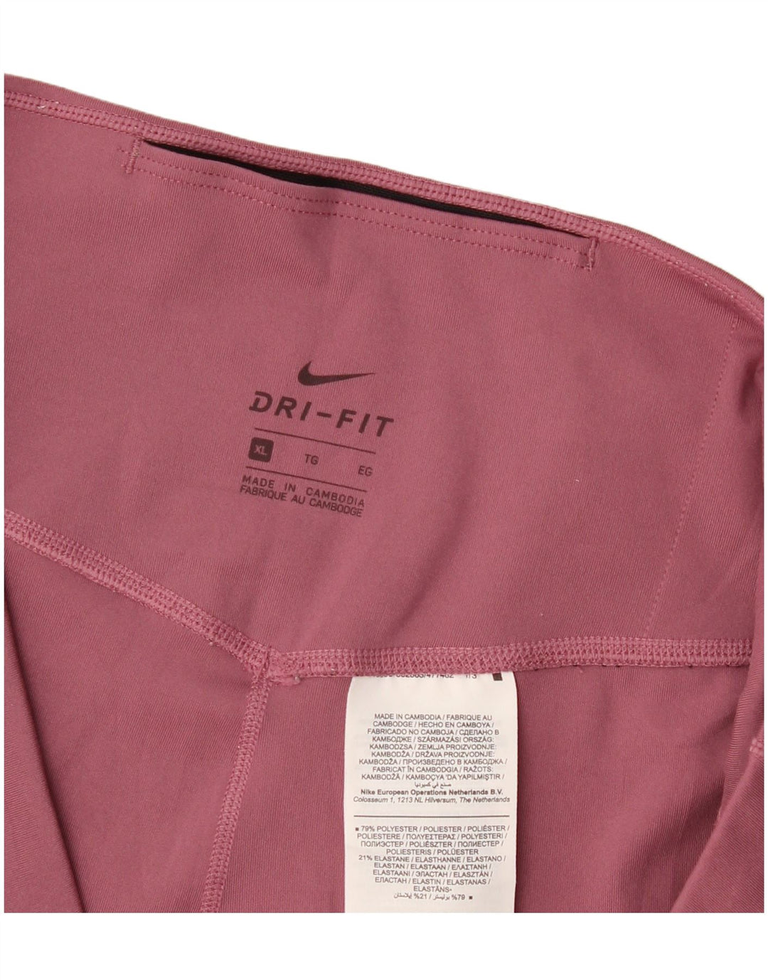 Nike Dame Dri Fit Leggings UK 18 XL Pink Polyester