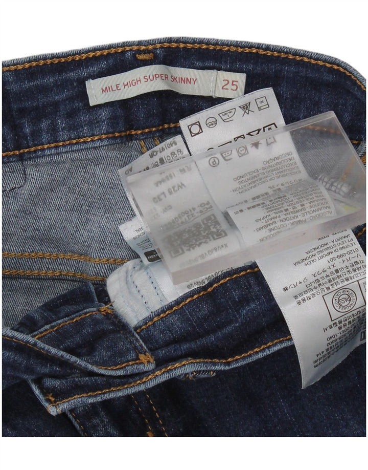 LEVI'S Kvinder Mile High Super Skinny Jeans W25 L30 Blå Bomuld