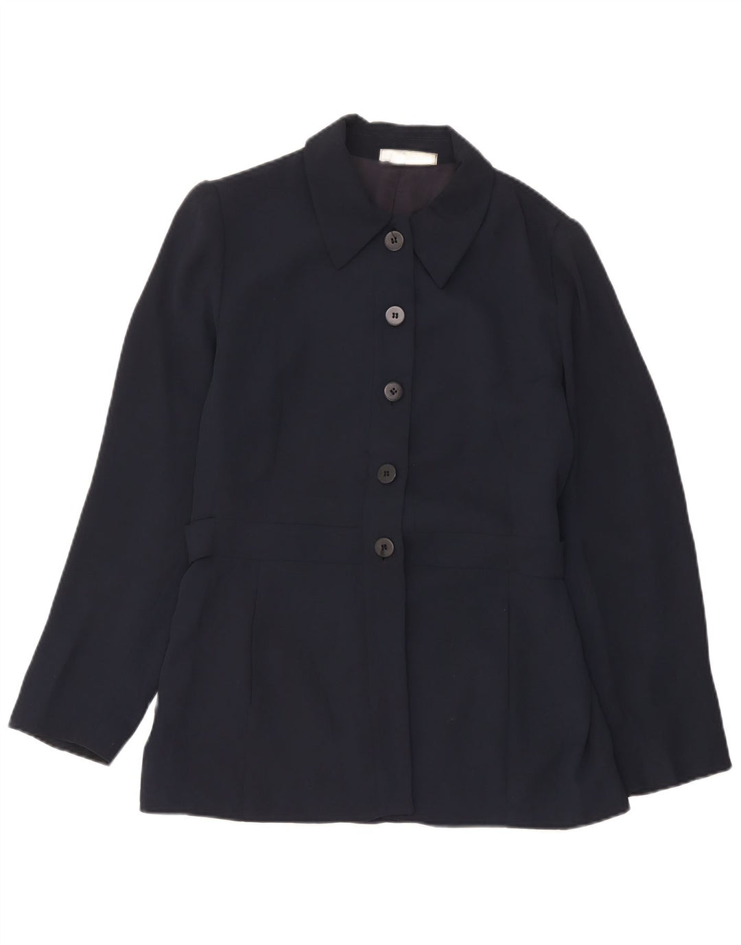 Zara Dame 5-knaps blazerjakke EU 42 Large Navy Blue Rayon