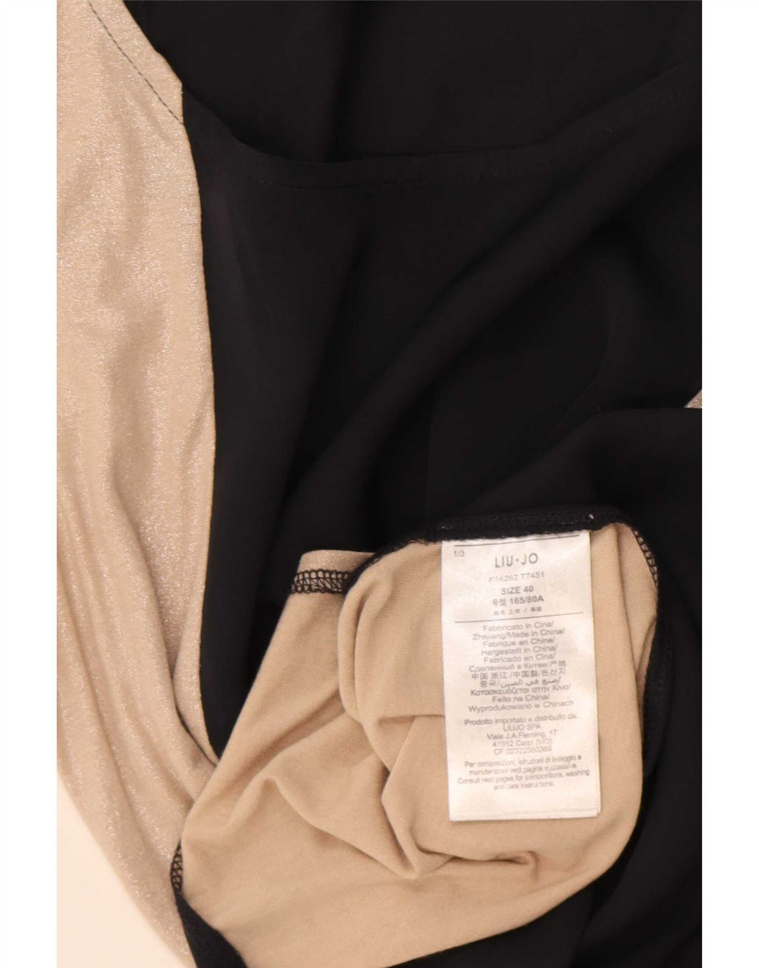 Liu Jo Damevest Top IT 40 Small Black Colourblock Polyester