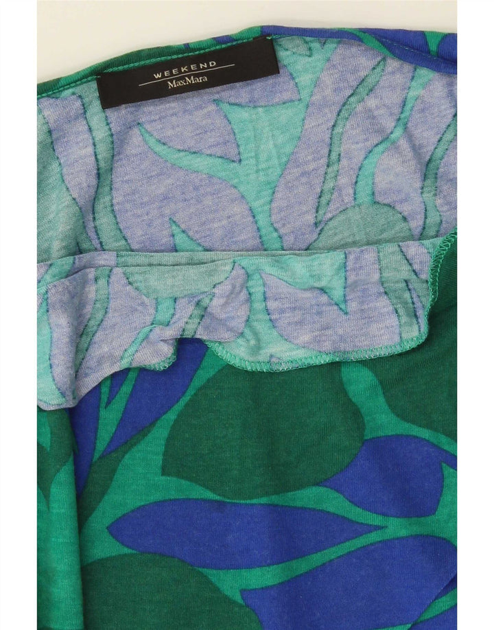 Max Mara Dame Weekend Bluse Top UK 12 Medium Blue Floral