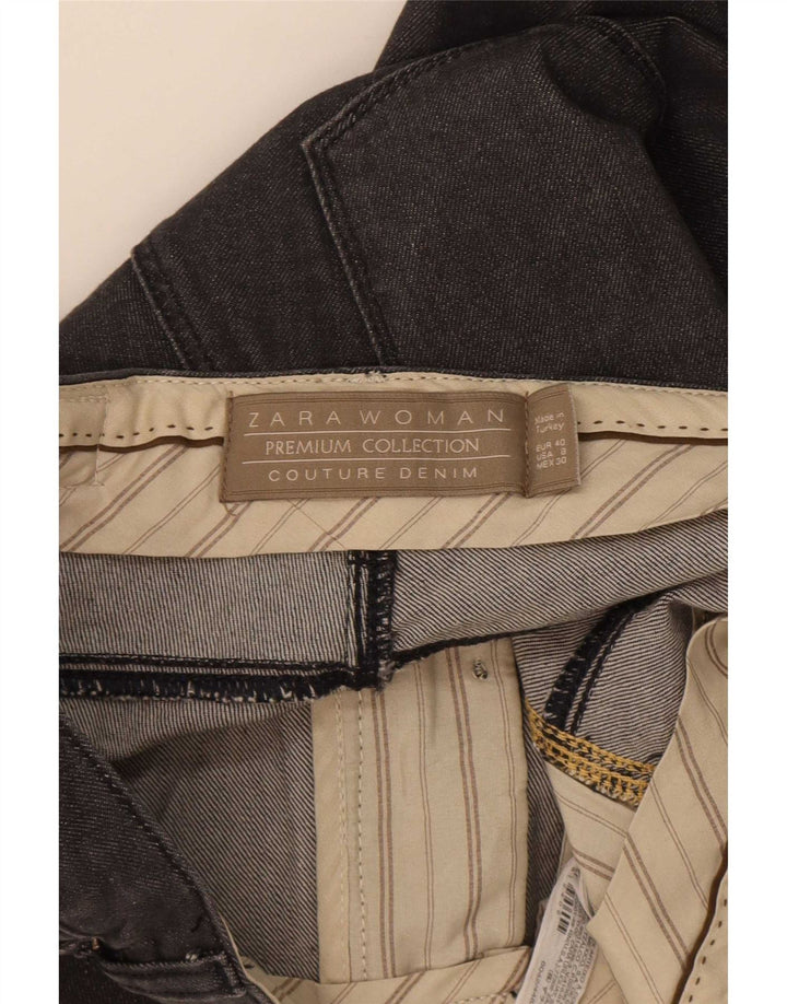 Zara Dame Straight Jeans EU 40 Medium W30 L30 Sort Bomuld