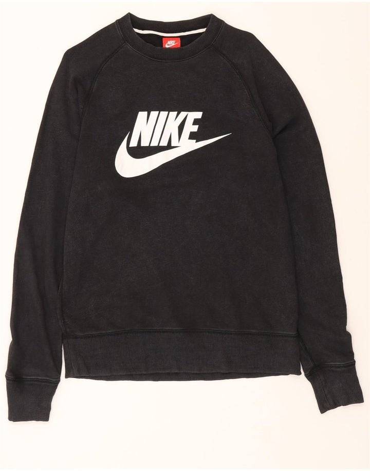 NIKE Mens Graphic Sweatshirt Jumper Medium Black Cotton Vintage Nike and Second-Hand Nike from Messina Hembry 